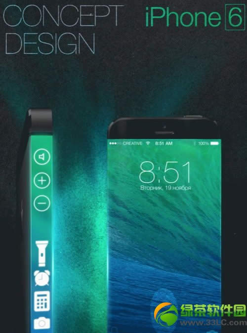 无边框iphone6概念机 侧面按键也变触摸1