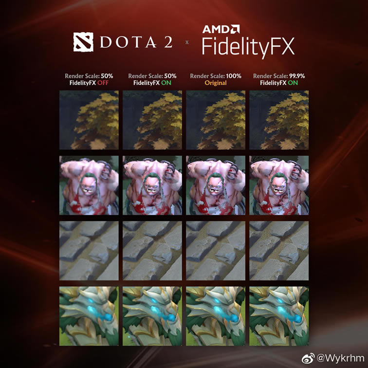 DOTA2�����ֱ���FidelityFXЧ���Ա��б�