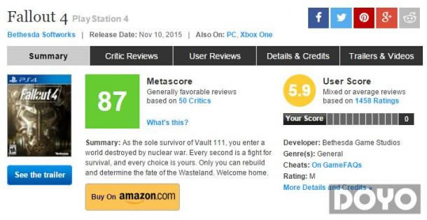 ������4��Metacritic�������̫�� PC��ֻ��4.9��