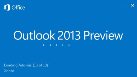 Outlook 2013 Splash Screen