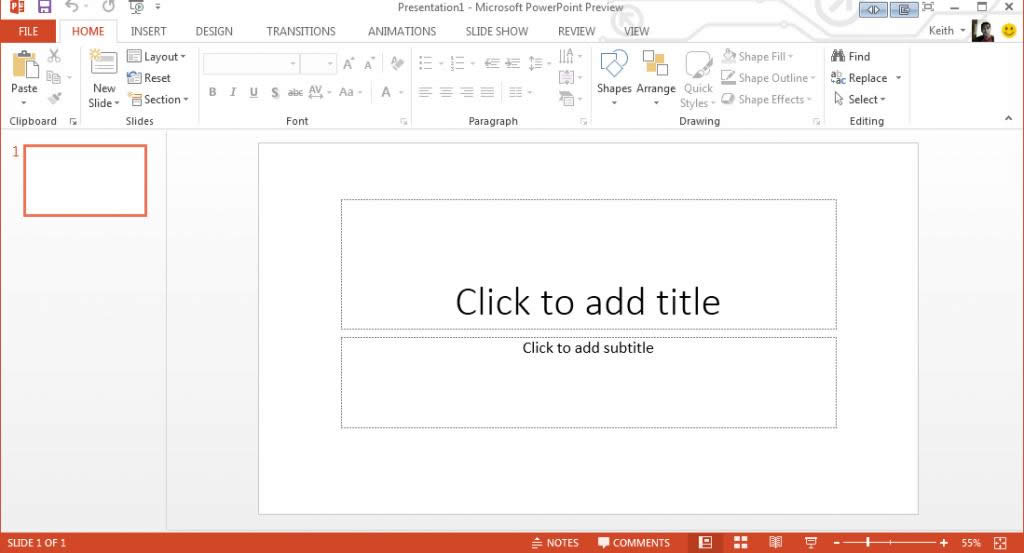 PowerPoint 2013 New Presentation